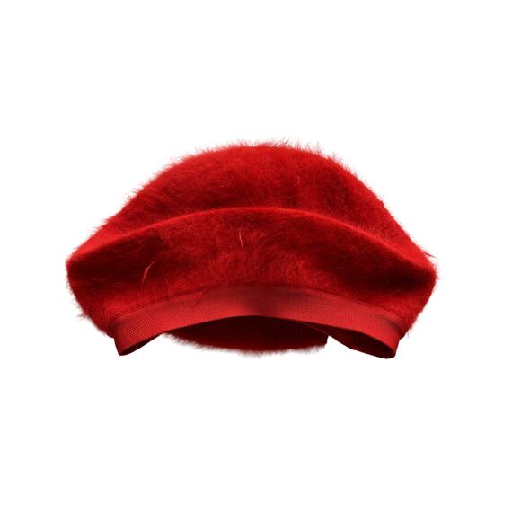 Carol Ann Ambrose Fuzzy Bucket Hat Womens Red Fur Vintage Winter Classic Casual main image 5
